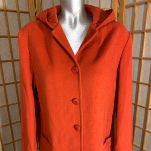 MARISA MINICUCCI Red Virgin Wool Button Front Coat Jacket * sz 10